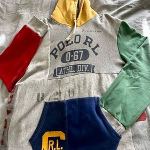 Ralph Lauren Polo multi color hoodie from 2017. Lightly worn.